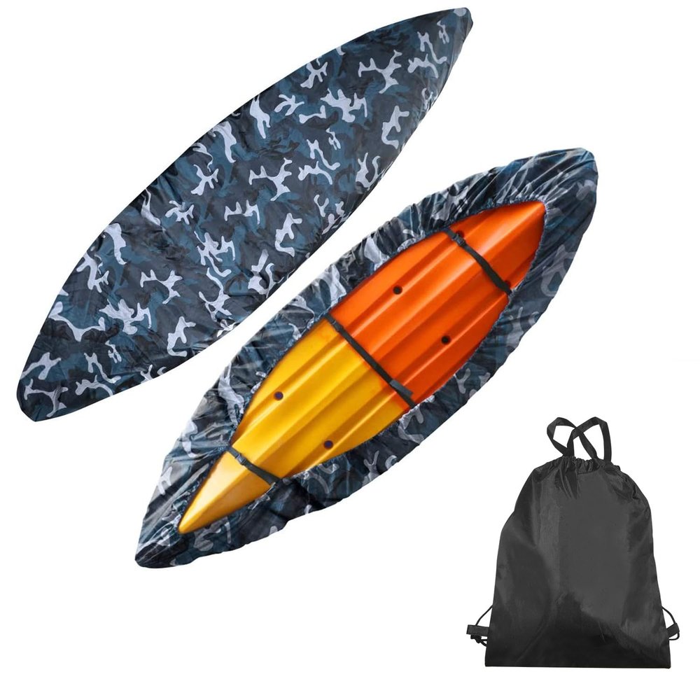 (2.6m-6m / 7.8-18ft) Durable Kayak Canoe Storage Cockpit Dust Cover- Waterproof UV Sunblock Shield Protector for 7 Sizes Range Fishing Boat/Kayak/Canoe/Paddle Board