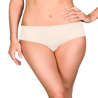 Shadowline Women's Hidden Elastic Nylon Hipster Panty 3-Pack Underwear, ivory, 5