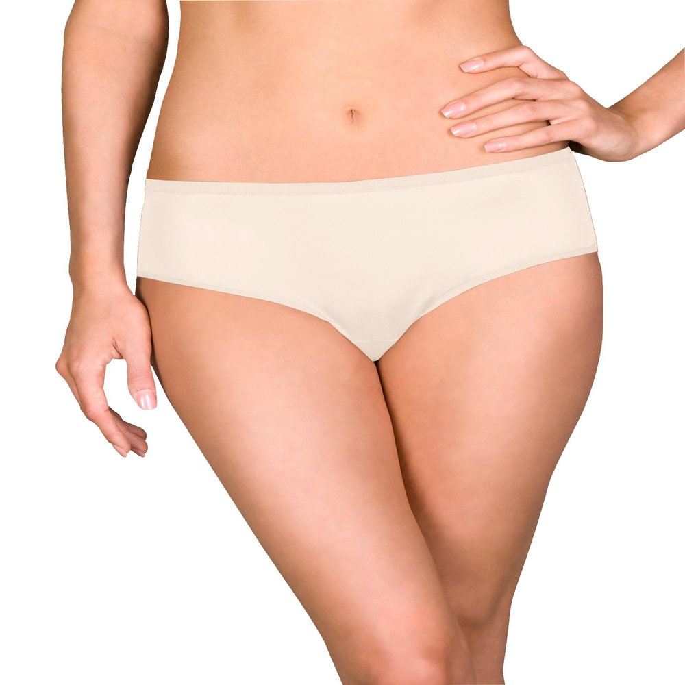Shadowline Women's Hidden Elastic Nylon Hipster Panty 3-Pack Underwear, ivory, 5