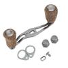 Fishing Reel Handle, Reel Handle Wood Knob Carbon Fiber Frame with Fittings Replacement Parts (Silver) view 1