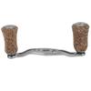 Fishing Reel Handle, Reel Handle Wood Knob Carbon Fiber Frame with Fittings Replacement Parts (Silver) view 2