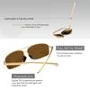 SUNGAIT Ultra Lightweight Rectangular Polarized Sunglasses Men UV400 Protection (Gold Frame Brown Lens, 62) Metal Frame SGT458 JKC-CA view 3