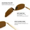 SUNGAIT Ultra Lightweight Rectangular Polarized Sunglasses Men UV400 Protection (Gold Frame Brown Lens, 62) Metal Frame SGT458 JKC-CA view 4