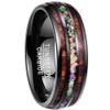 NUNCAD 8mm Crushed Fire Opal and Hawaiian Koa Wood Inlay Tungsten Carbide Wedding Bands for Men Women Fit Size 12 view 1