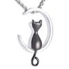 Oinsi Pet Remembrance Jewelry - Lovely Cat Stainless Steel Cremation Urn Necklace for Ashes (Black) view 1