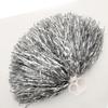 2PCS Cheerleading Poms Dance Ball Party Sports Pompoms Metallic Foil Cheerleader Pom Poms Sports Party Accessories for Football Basketball Cheers (Silver, Medium) view 2