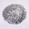 2PCS Cheerleading Poms Dance Ball Party Sports Pompoms Metallic Foil Cheerleader Pom Poms Sports Party Accessories for Football Basketball Cheers (Silver, Medium) view 3