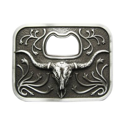 Vintage Style Longhorn Bull Star Bottle Opener Belt Buckle