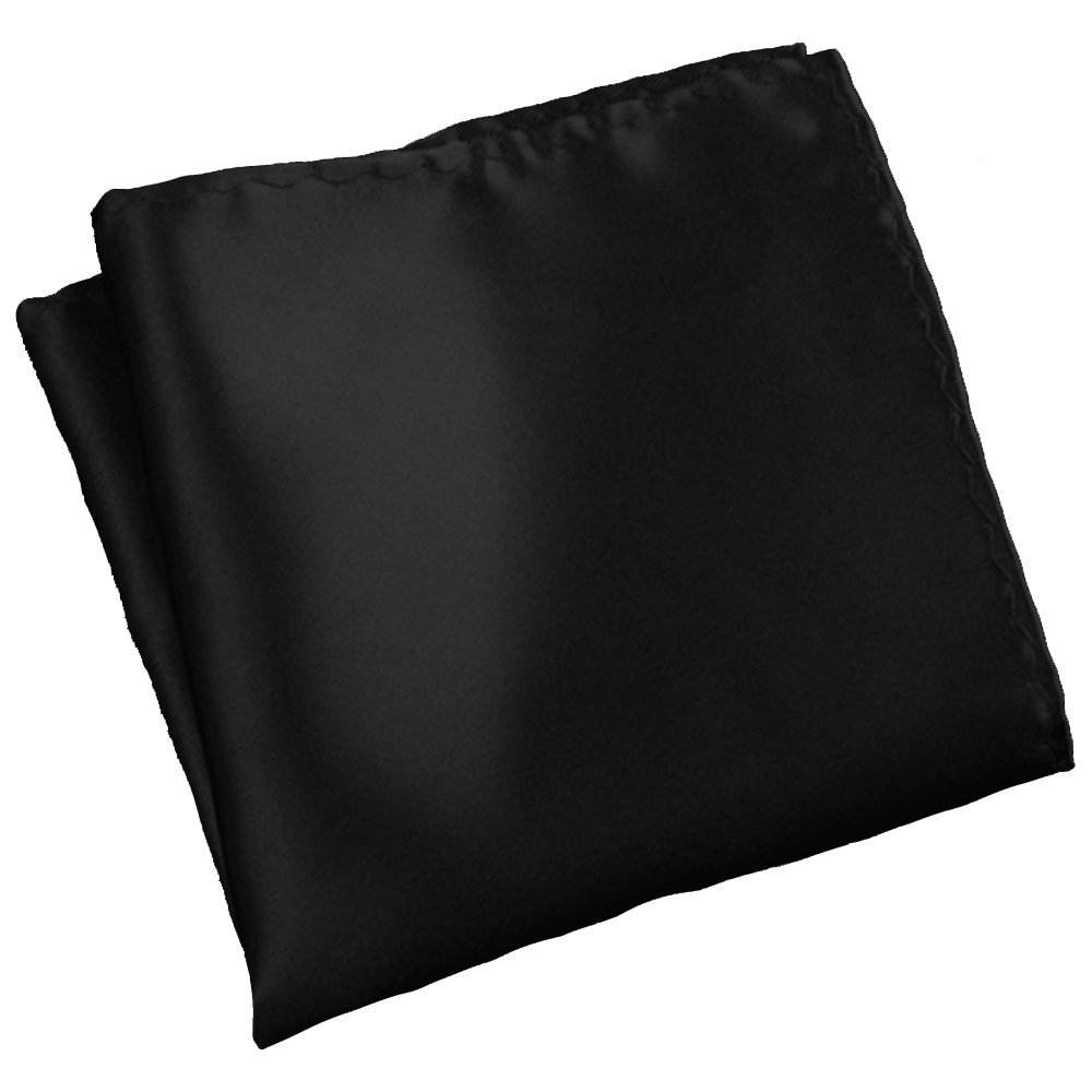 Flairs New York Gentleman's Essentials Weekend Casual White Pocket Square (Midnight Black [Silky Smooth])