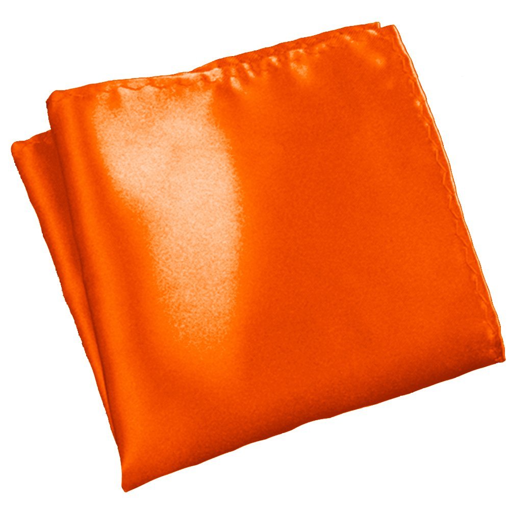 Flairs New York Gentleman's Essentials Weekend Casual White Pocket Square (Mandarin Orange [Silky Smooth])