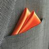 Flairs New York Gentleman's Essentials Weekend Casual White Pocket Square (Mandarin Orange [Silky Smooth]) view 2