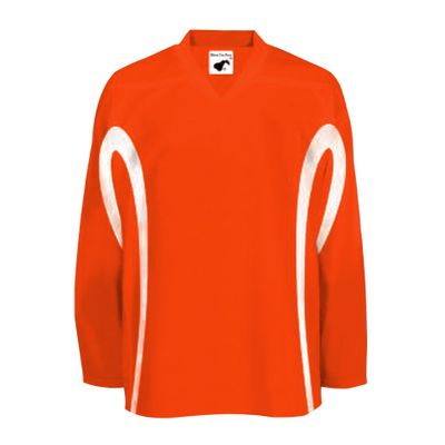 Pearsox Polyester House League Ice Hockey Jersey for Men - Moisture Wicking Hockey Game Jersey Made of 200 Denier Polyester with Pull On Closure (Orange, X-Large)