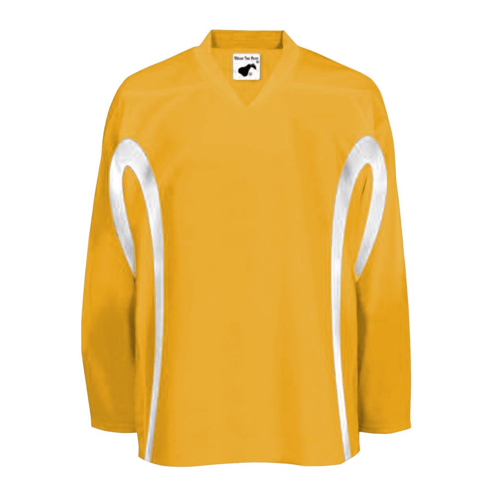 Pearsox Polyester House League Ice Hockey Jersey for Men - Moisture Wicking Hockey Game Jersey Made of 200 Denier Polyester with Pull On Closure (Gold, Medium)