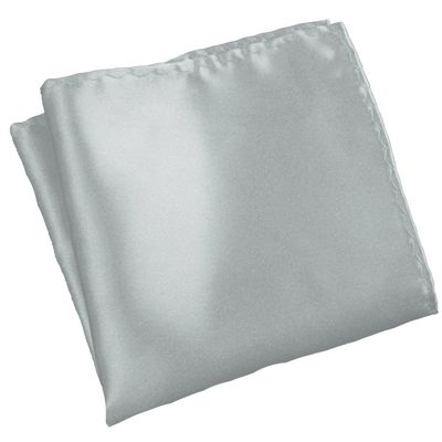 Flairs New York Gentleman's Essentials Weekend Casual White Pocket Square (Platinum Silver [Silky Smooth])