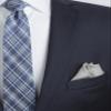 Flairs New York Gentleman's Essentials Weekend Casual White Pocket Square (Platinum Silver [Silky Smooth]) view 2