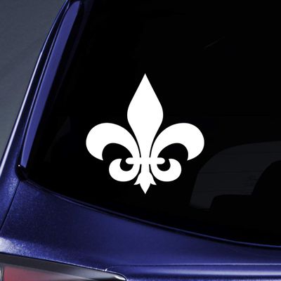 Bargain Max Decals Fleur De Lis Sticker Decal Notebook Car Laptop 5.5" (White)