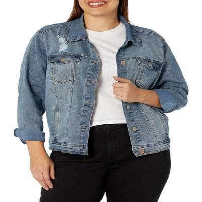 dollhouse Women's Size Genesis Plus Denim Jacket, 1X