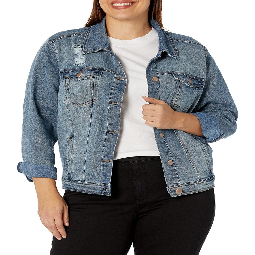 dollhouse Women's Size Genesis Plus Denim Jacket, 1X