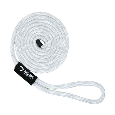 5/8" x 20' White Double Braid Nylon Dock Line - Made in USA - Superior Strength