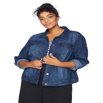 dollhouse Women's Size Plus Jacket, Dark Denim Wash, 1X