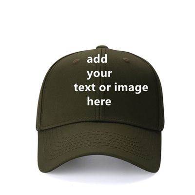Custom Baseball Cap for Men Women - Personalized Hat Text/Logo/Image, Customized Adjustable Trucker Caps Casual Sun Peak Hat Travel & Gifts Army Green