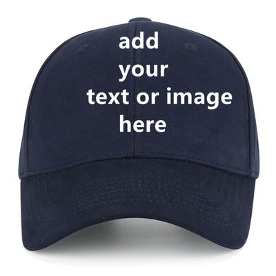 Custom Baseball Cap for Men Women - Personalized Hat Text/Logo/Image, Customized Adjustable Trucker Caps Casual Sun Peak Hat Travel & Gifts Dark Blue