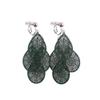 Grace Jun Handmade Multi-layer Clover Water Drop Shape Clip on Earrings No Pierced for Women (Green clip on) view 1