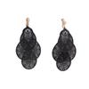 Grace Jun Handmade Multi-layer Clover Water Drop Shape Clip on Earrings No Pierced for Women (Black clip on) view 1