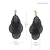 Grace Jun Handmade Multi-layer Clover Water Drop Shape Clip on Earrings No Pierced for Women (Black clip on) view 4