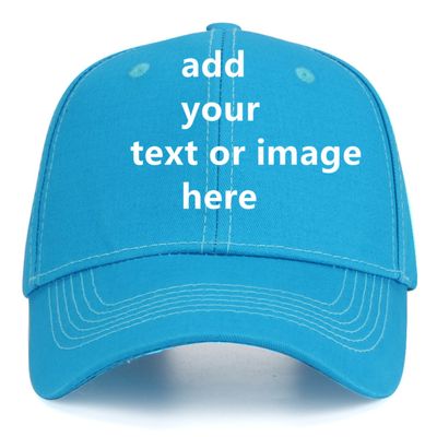 Custom Baseball Cap for Men Women - Personalized Hat Text/Logo/Image, Customized Adjustable Trucker Caps Casual Sun Peak Hat Travel & Gifts Blue