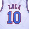 Men's Basketball Jersey #10 LOLA Space Movie Shirts (White, Large) view 2