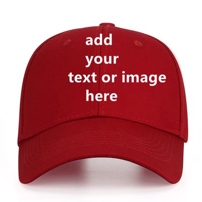 Custom Baseball Cap for Men Women - Personalized Hat Text/Logo/Image, Customized Adjustable Trucker Caps Casual Sun Peak Hat Travel & Gifts Wine Red