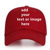 Custom Baseball Cap for Men Women - Personalized Hat Text/Logo/Image, Customized Adjustable Trucker Caps Casual Sun Peak Hat Travel & Gifts Wine Red view 1