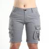 FOURSTEEDS Women's Casual Loose Fit Multi-Pockets Camping Hiking Twill Bermuda Cargo Shorts with Belt US 2 Grey view 2