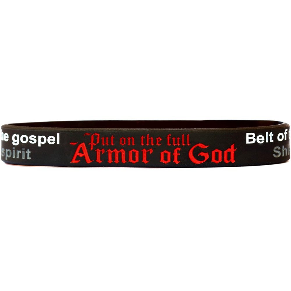 SayitBands 1 Armor of God Silicone Wristband Bracelet Ephesians 6:10-18