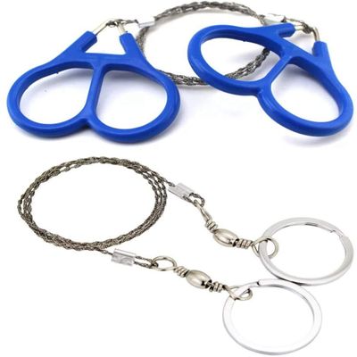 goeasybuy 2 Pairs Survival Wire Saws, Universal Camping Saw, Commando Wire Saw Bulk, Ideal for Survival Kits