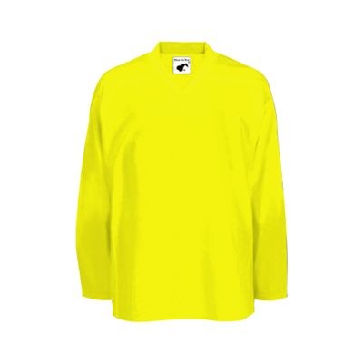 Pearsox Mesh Polyester Ice Hockey Jersey for Men's - Athletic Plain Practice/League/Team Jersey with Long Sleeves Neon Yellow