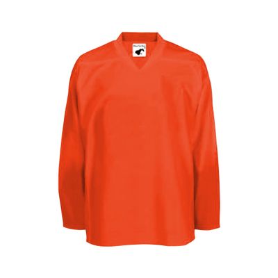 PEAR SOX Mesh Polyester Ice Hockey Jersey for Men's - Athletic Plain Practice/League/Team Jersey with Long Sleeves Orange