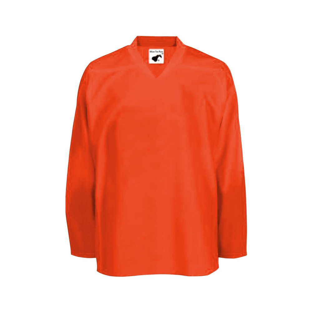 PEAR SOX Mesh Polyester Ice Hockey Jersey for Men's - Athletic Plain Practice/League/Team Jersey with Long Sleeves Orange