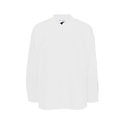 PEAR SOX Mesh Polyester Ice Hockey Jersey for Men's - Athletic Plain Practice/League/Team Jersey with Long Sleeves White