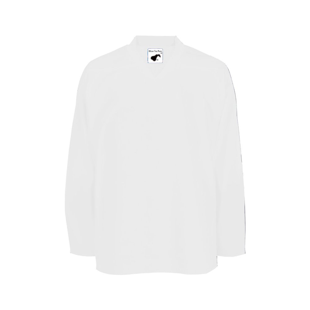 PEAR SOX Mesh Polyester Ice Hockey Jersey for Men's - Athletic Plain Practice/League/Team Jersey with Long Sleeves White