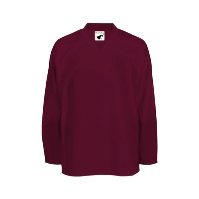 PEAR SOX Mesh Polyester Ice Hockey Jersey for Men's - Athletic Plain Practice/League/Team Jersey with Long Sleeves Maroon