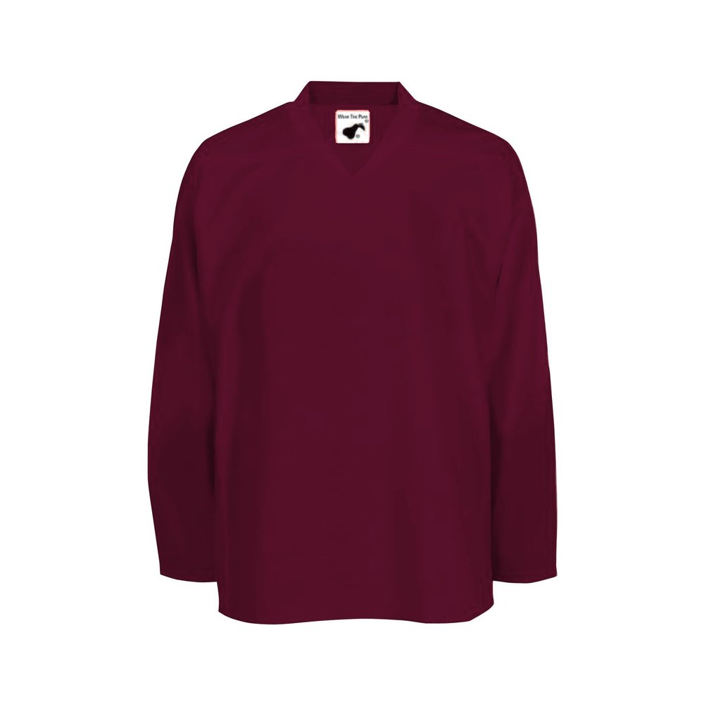 PEAR SOX Mesh Polyester Ice Hockey Jersey for Men's - Athletic Plain Practice/League/Team Jersey with Long Sleeves Maroon