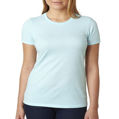 Next Level Women's Crew Tee-Black + Ice Blue (2 Pack) - Medium