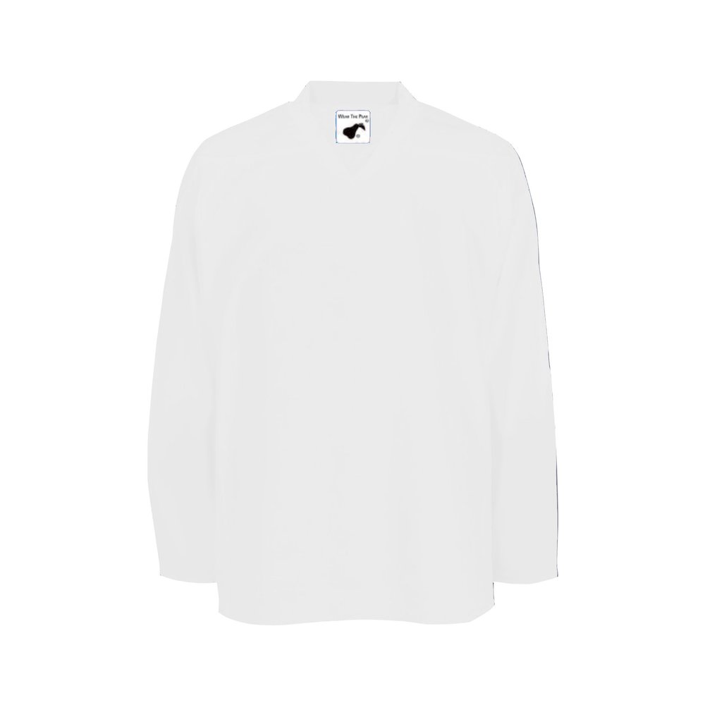 Pearsox Mesh Polyester Ice Hockey Jersey for Men's - Athletic Plain Practice/League/Team Jersey with Long Sleeves White