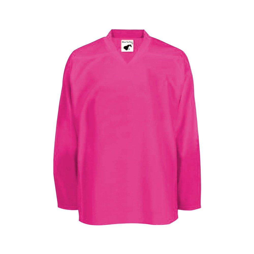 PEAR SOX Mesh Polyester Ice Hockey Jersey for Men's - Athletic Plain Practice/League/Team Jersey with Long Sleeves Pink