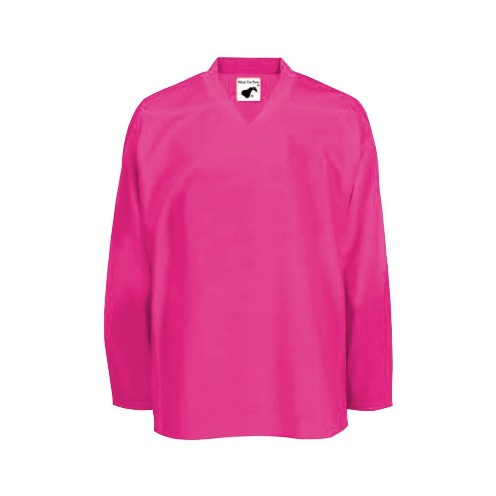 PEAR SOX Mesh Polyester Ice Hockey Jersey for Men's - Athletic Plain Practice/League/Team Jersey with Long Sleeves Pink