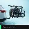 KAC Premium Bike Rack for Car, SUV, Hatchback Mount - 2" Anti-Wobble Hitch & Quick Release Lever for 4 Bikes - Heavy Duty Bicycle Carrier, Easy to Assemble/Install - Tire & Frame Straps Included view 2