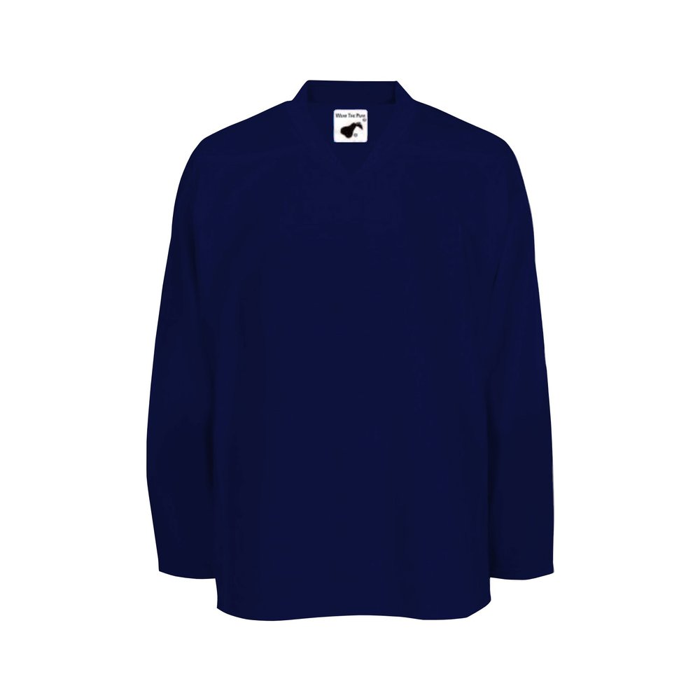 PEAR SOX Mesh Polyester Ice Hockey Jersey for Men's - Athletic Plain Practice/League/Team Jersey with Long Sleeves Navy