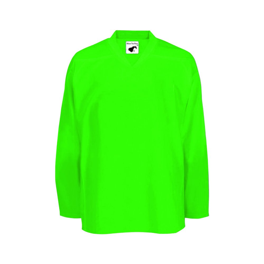 PEAR SOX Mesh Polyester Ice Hockey Jersey for Men's - Athletic Plain Practice/League/Team Jersey with Long Sleeves Neon Green